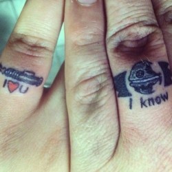 fuckyeahtattoos:  Star Wars Ring Tattoos