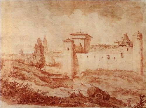 artist-jean-honore-fragonard: Castle Nègrepeliss, 1773, Jean-Honore FragonardMedium: chalkhttps://ww