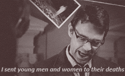 doctorwhoblog:  - How does that man, that war hero end up here, in a lonely old house, looking for ghosts? - Because I killed…and I caused to have killed…I sent young men and women to their deaths…but here I am, still alive, and…it does tend