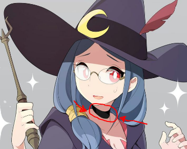 nonon-jakuzure:    Professor Ursula’s neck thing reblog if you agree  It’s a choker