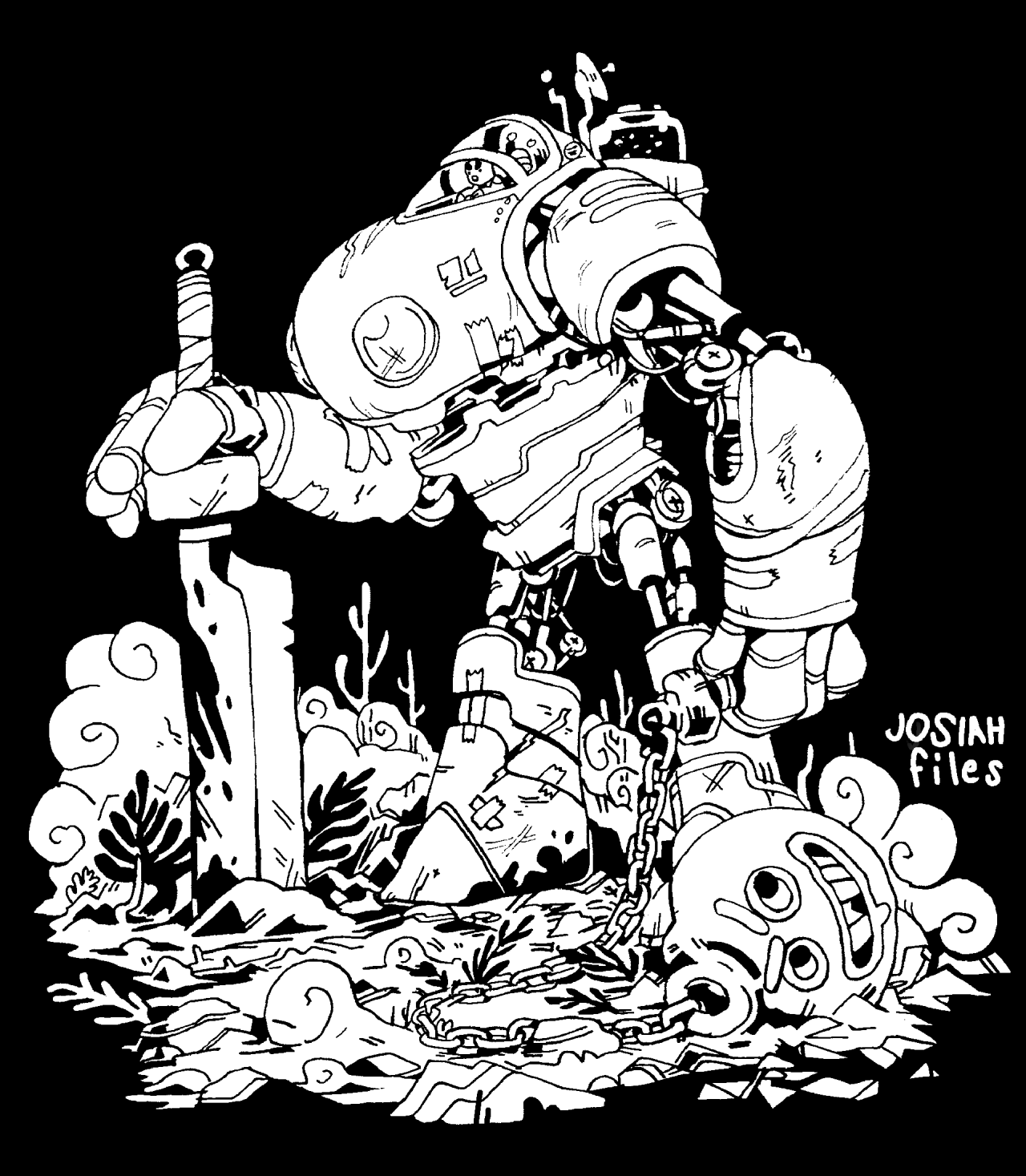 josiahfiles:  2014, the year i started inking everything with intense black backgrounds