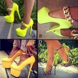 ideservenewshoesblog:  Cool Show Yellow Suede Thick Platform High Heel Shoes