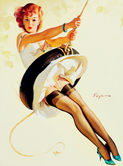 vintagegal:  &ldquo;Swingin’ Sweetie by Gil Elvgren, 1968 