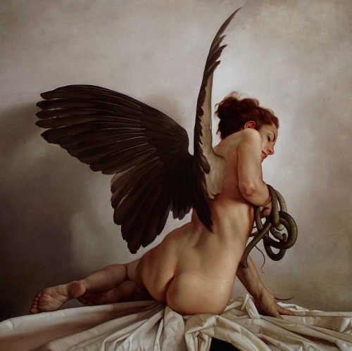 giveupwest:Dark-Winged Angels: Roberto FerriSumptuous oil paintings by Taranto, Italy romantic paint