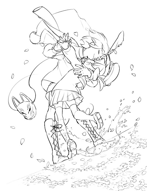scribble-notes:今だってちゃんと楽しい…………………………………….下書きより前に「アタリ」→「下書きの下書き」という過程があるのですが、大変見苦しくてつらいので（私の心が）、省略しました。工程の8割位がCLIP