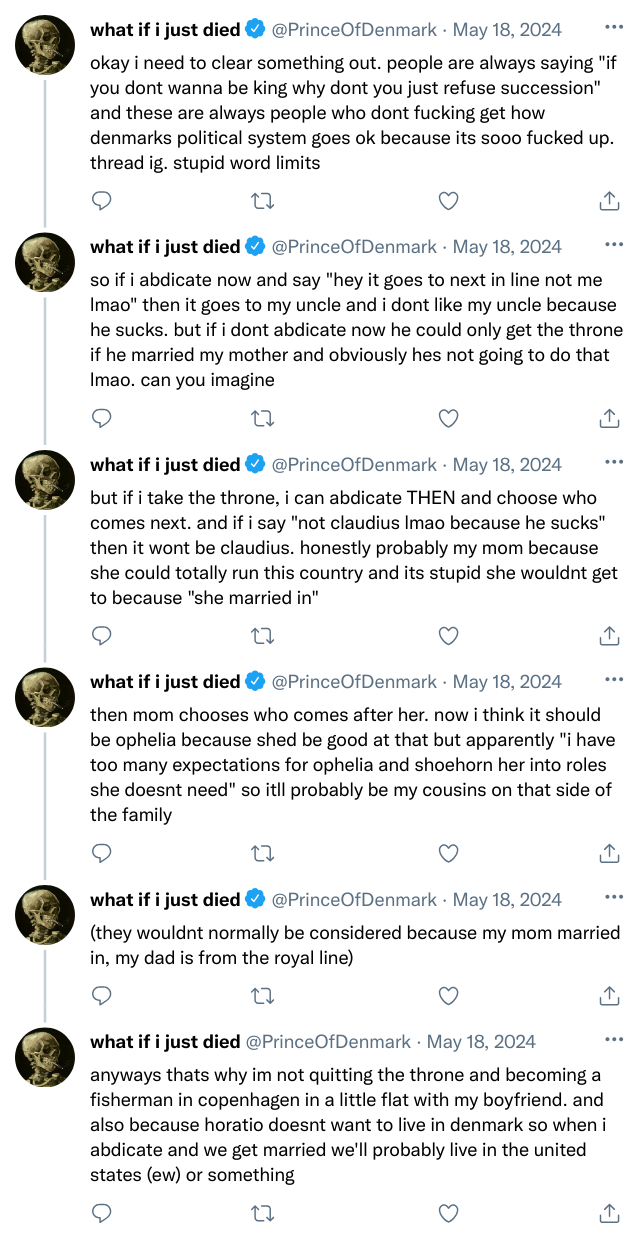 What If Hamlet Characters Had Twitter And Also There Wasnt Any Tragedy Part 8: This Is Not How Succession
