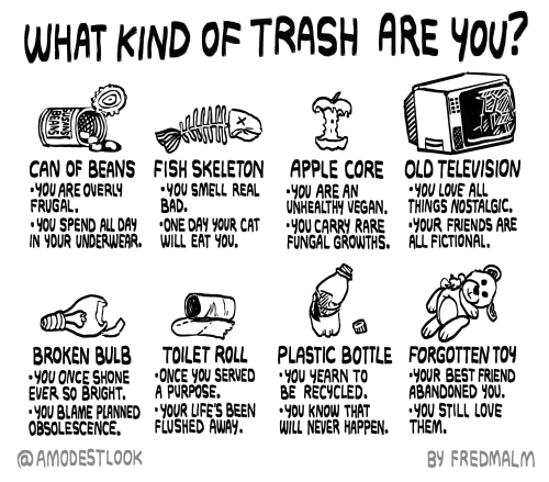 A MODEST LOOK AT what kind of trash are you?