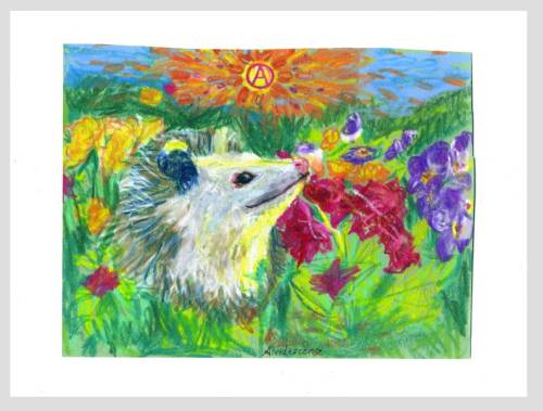 figdays:    Anarchy Blooms Opossum Print // AiridescenceArt