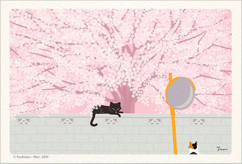 toshinori-mori: artandcetera: TABINEKO, Toshinori Mori A cat on a journey. 海外の方のブログにたびねこのイラストを掲載していた