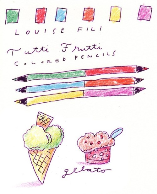 Tutti FruttiTwelve Colored PencilsLouise Fili 18.7 × 5.7 CM)12 DOUBLE-SIDED PENCILS, 6 COLORS,