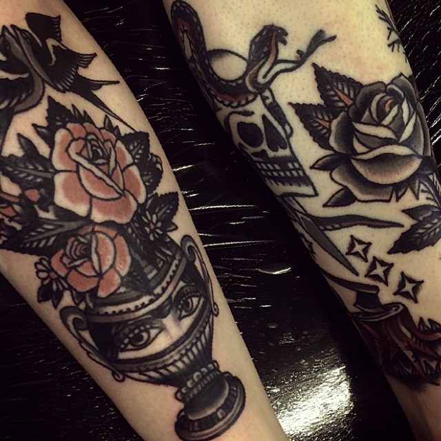 joeellistattooer:  More work on my pal Barney’s legs. Mandatoryrain@hotmail.co.uk