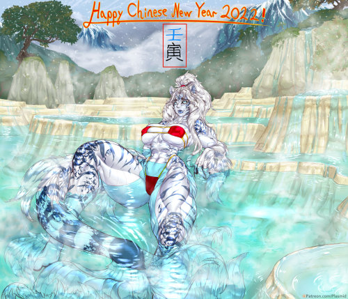 happy chinese new year! :3 since its now the year of the water tiger, heres a hybrid koi/tiger girl 