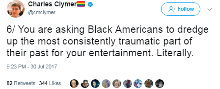 black-to-the-bones: This is what you , a white person, can do to enlighten those who are ignorant.  If the creators wanted to have a sympathetic depiction of slavery they woulda written it about actual slavery, rather than about some dreamed up BS where