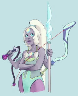 vriosart:  Opal take 2. This took way too long because I hate lineart. I have to do a billion strokes to get the right line weight. But yes, Opal from the Steven Universe episode Giant Woman. So cute. (I have been listening to the song the entire time.)
