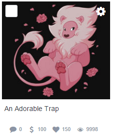 eeeeeee i just sold my 100th “An Adorable Trap” item, you guys rock thank you for the support !!