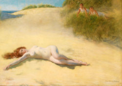 artiebagagli:    Pierre Carrier-Belleuse - Sleeping Nude on a Beach (1913)   
