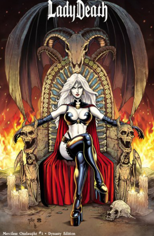 Porn naughtyhalloweenart:  Lady Death by Justin photos