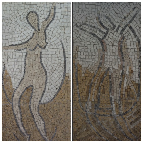 Mosaics at Agios Eleftherios metro station, Athens, Greece.
