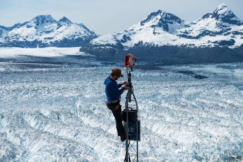 Photo by @james_balog. Extreme Ice Survey manager Matt Kennedy checks on one of our time-lapse cameras monitoring Alaska’s Columbia Glacier. Over the past decade, these cameras have captured stunning glacial retreat due to climatic change. New images...
