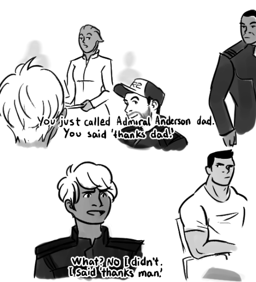shadowblinder:(x) another Mass Effect/B99 redraw because you can’t tell me that Shepard hasn’t accid