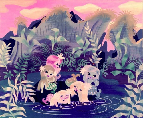 Mermaid Lagoon - Peter Panconcept Art By Mary Blair (c.1951)