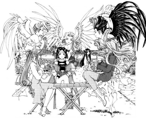 half-goddess-urd:Cleaned up group images from the AMG manga.