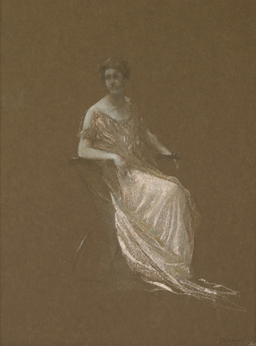 just-art5:Seated Woman by Thomas Wilmer Dewing, c.1915-1920