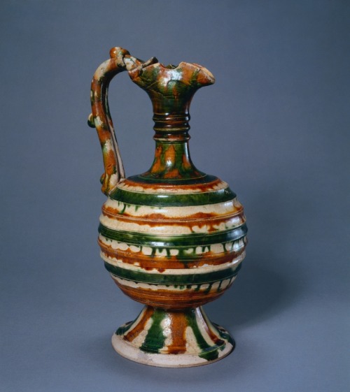 Ewer, 700-750, Cleveland Museum of Art: Chinese ArtMany sancai or “three-color” lead-gla
