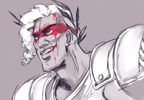 quick n dirty doodle of Lord Ares i was possessed in the late hour of the night o wo