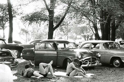 fuckyeahvintage-retro:  A public park in Michigan, 1956 © Robert Frank 