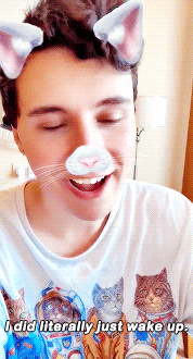 danhowellgifs:a cutie in a kitty nightie with a kitty filter