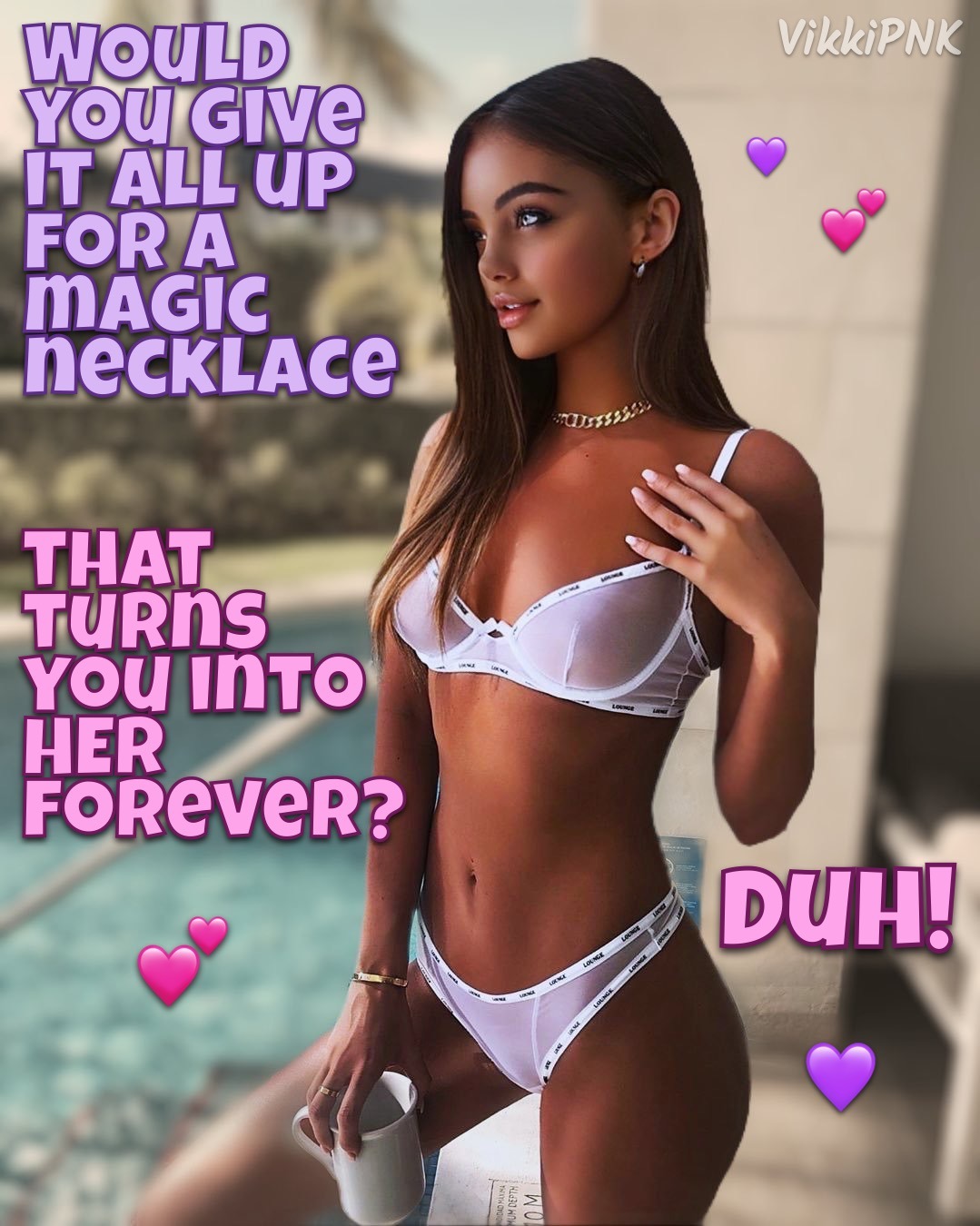 awesomeabbeygirl:vikkipnkcaptions:💜Original sissy captions by Princess Vikki PNK💜Yup! 🥰