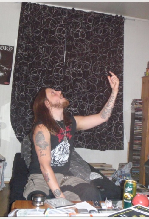 Hail sata- oh no,wait Oh,is he trying to eat anything? Fenriz brutality