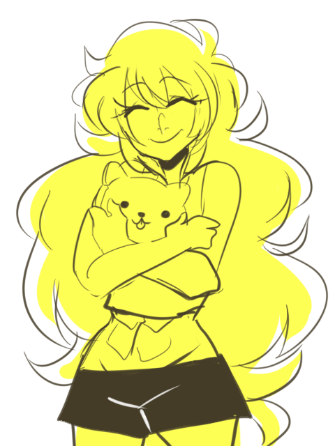 chiicharron:  i have this dumb headcanon that wont leave me alone where yang bleaches her hair and tiny yang has really poofy black hair 
