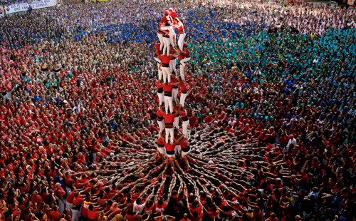 Human Tower competition in Tarragona, Spain