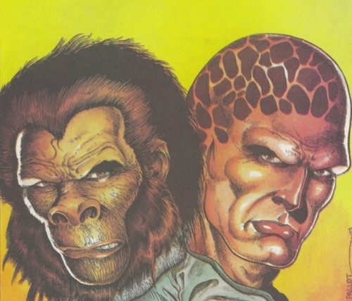 In 1991, Adventure Comics did an Alien Nation/Planet of the Apes crossover, Ape Nation. 