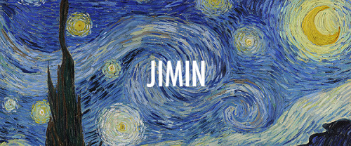 pingkeujin: BTS as Van Gogh Paintings:Jimin + Starry Night // Suga + Trees and Undergrowth // Jungko
