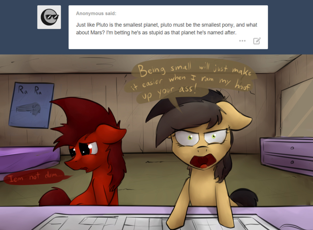 marsminer-venusspring:Mars’ feelings are easily hurt, but Pluto ain’t gonna take