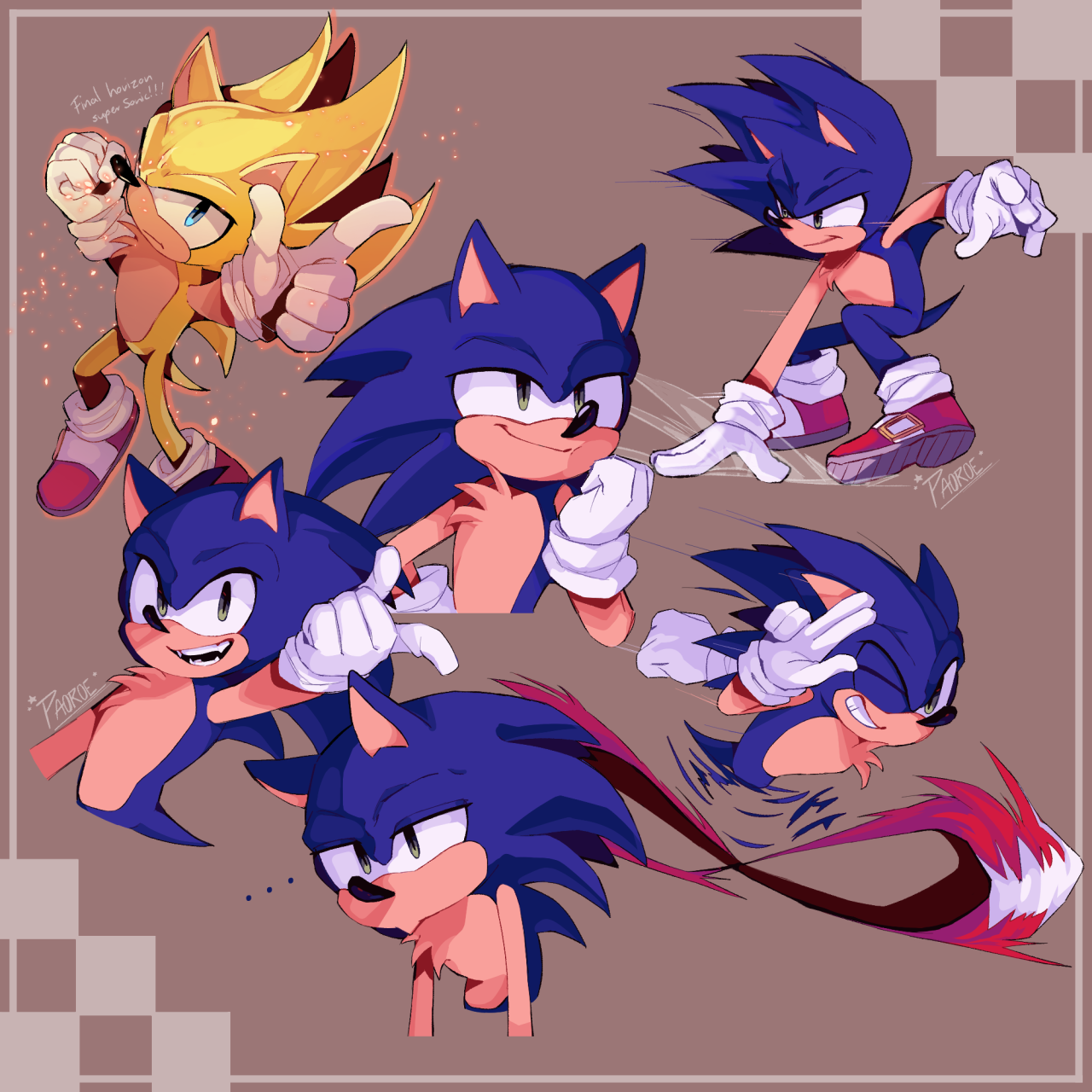 sonic the hedgehog, super sonic, and super sonic 2 (sonic and 1 more) drawn  by deaddark_xxiii