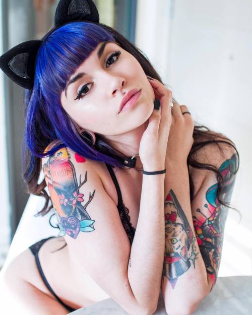 instagirlsme:  This kitty is ready for some #love! See @almendra.sg in her #SetOfTheDay “Purr Kitty” on the front page! *LINK IN BIO* #SuicideGirls by suicidegirls want more? visit: instagirls.me