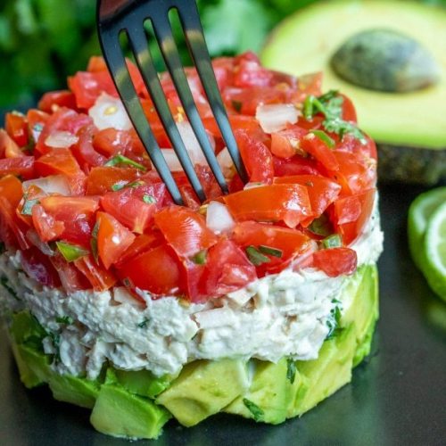 Simple Healthy Avocado Tuna SaladPrep time: 00:10Total time: 00:10Yield: 2 ServingsIngredients:5 oun