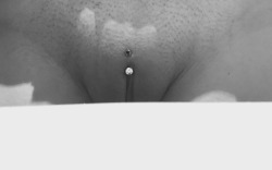 s0methingindependent:No shame. Did my Christina piercing tonight… Excuse the razor bumps. Didn’t hurt nearly as bad as my nipples did is that weird???