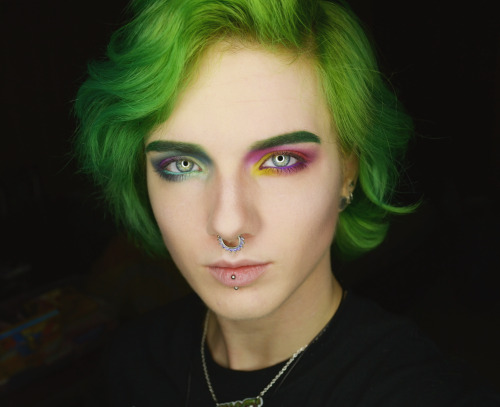 spectredeflector:  coordinates my makeup with my tattoo  Lenses (only feat. bottom pic) / Hair Color / Instagram (Main Page) he/him ~ 