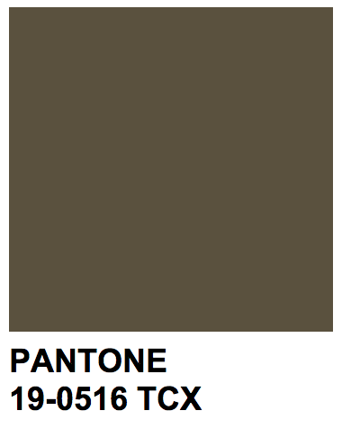 colors — Pantone 19-0516 TCX Dark Olive
