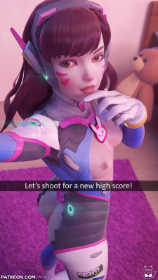 miaw34:  (Picture) D.Va shooting for high score  I’m in love with the lower half of the picture, I mean, look at that fluffy carpet :3 Text-less version 