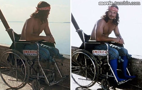 purplereyn:  movie:Before and After Visual FX in Movies  I always wondered about lieutenant Dan…. Well done for the early 90’s!