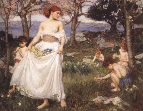 pre-raphaelisme:A Song of Springtime by John William Waterhouse