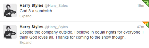 snowsnarry:  "I believe in equal rights for everyone."                  