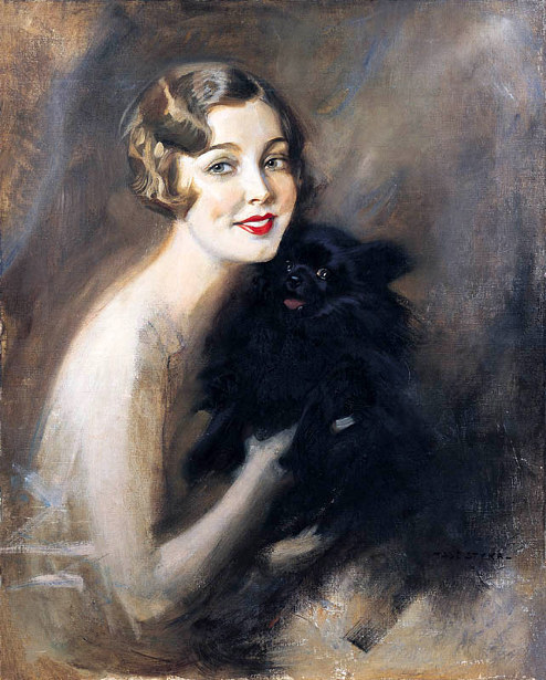 the-garden-of-delights:  “Portrait of a Lady with a Little Black Dog” by Tade