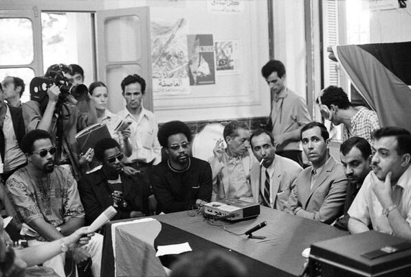  Black Panthers and a Palestinian delegation at the Pan-African Cultural Festival.